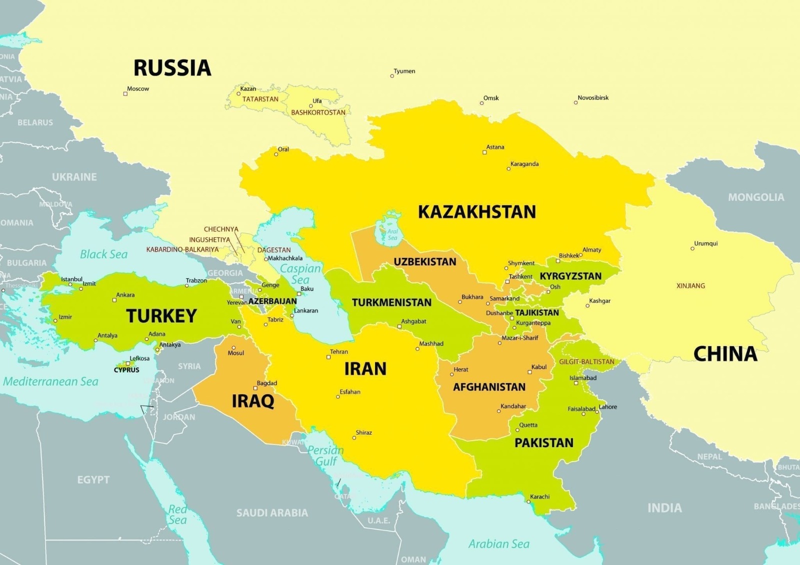 Central Asia Map